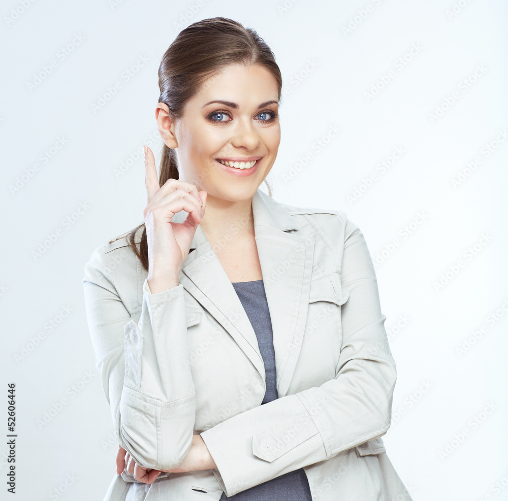 Toothy smiling business woman isolated on whte background. Toothy smiling business woman isolated on whte background.