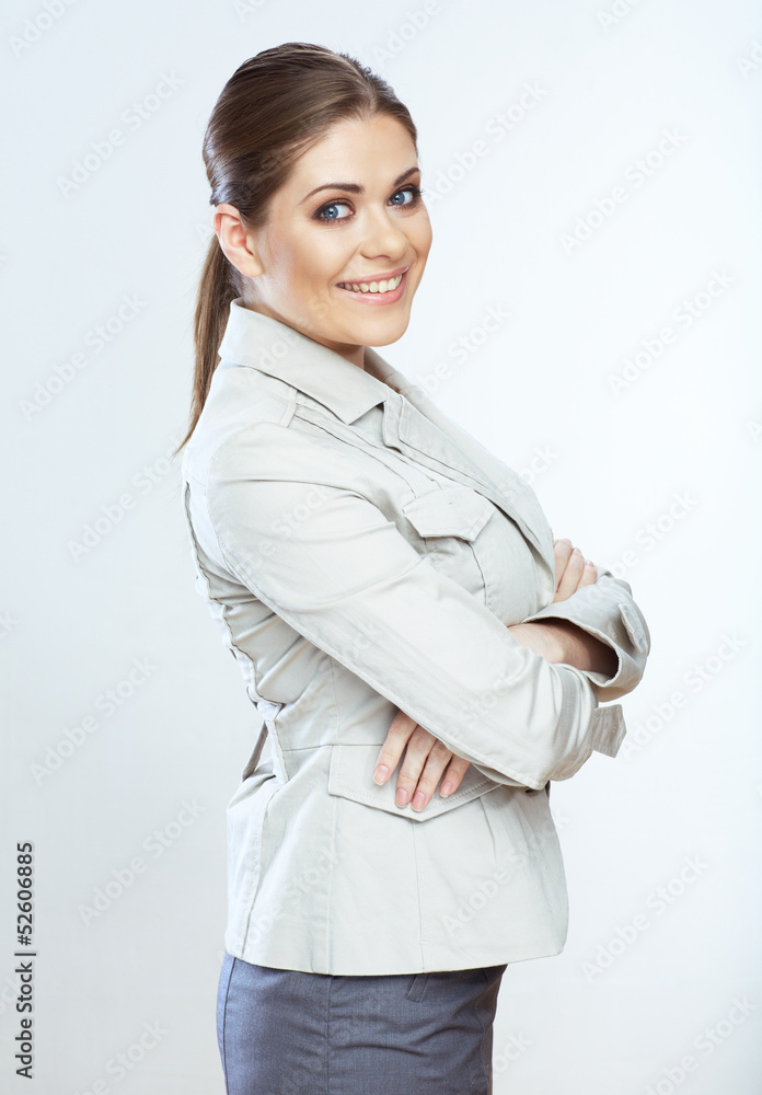 Portrait of smiling business woman, isolated on white Portrait of smiling business woman, isolated on white
