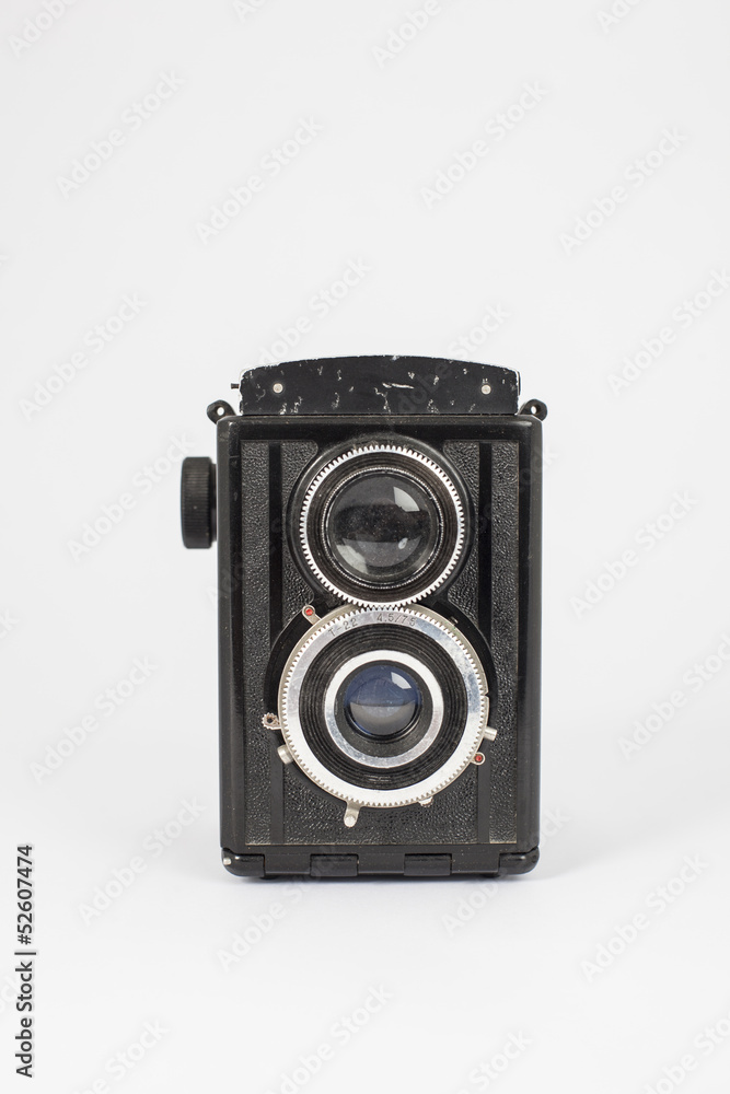 vintage old photographic twin lens camera