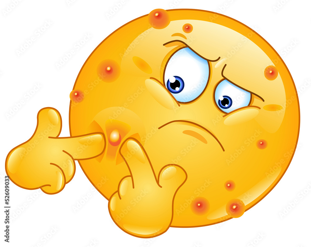 Fototapeta premium Squeezing pimple emoticon