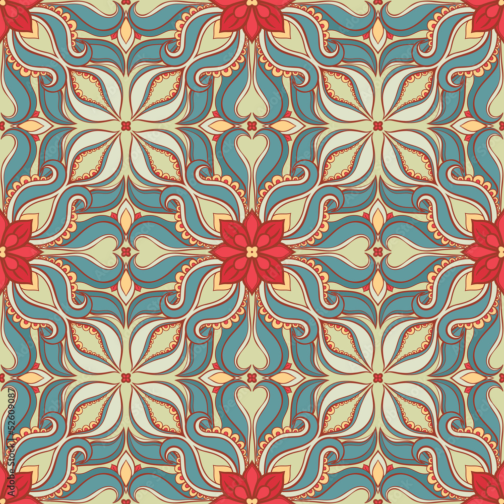 pattern with red flowers