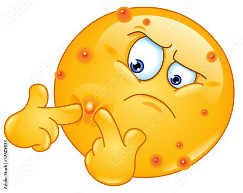 Squeezing pimple emoticon