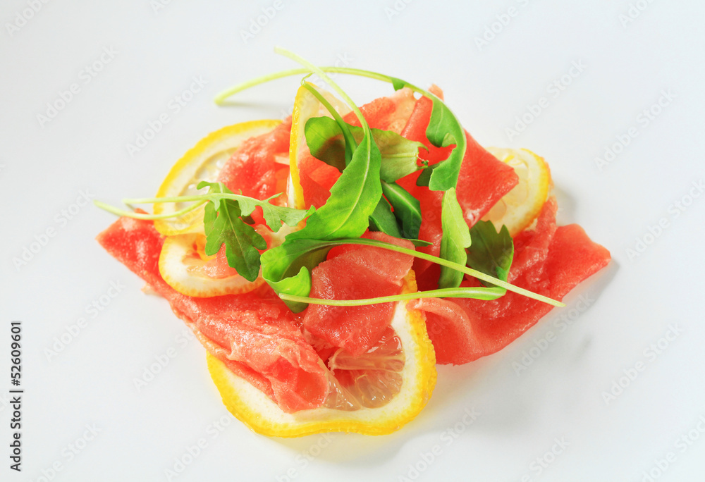 Beef Carpaccio with lemon