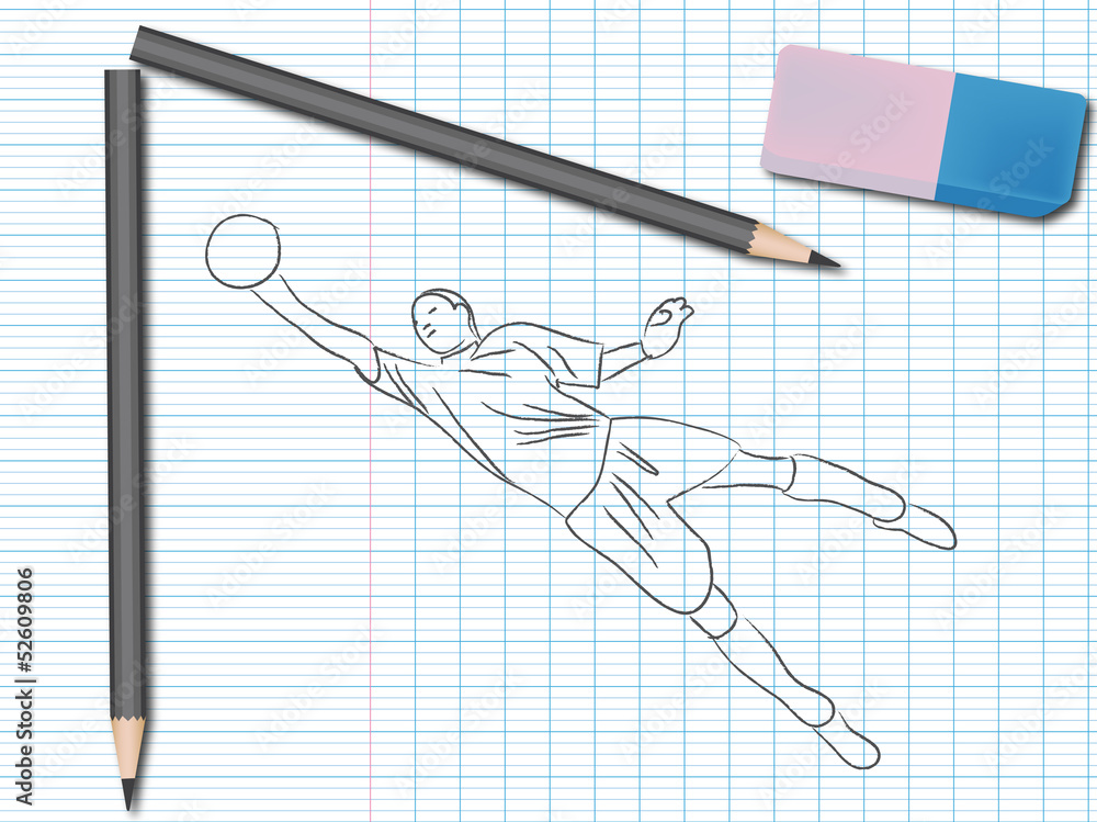 Dessin De Sport Sur Cahier D Ecole Football Stock Vector Adobe Stock