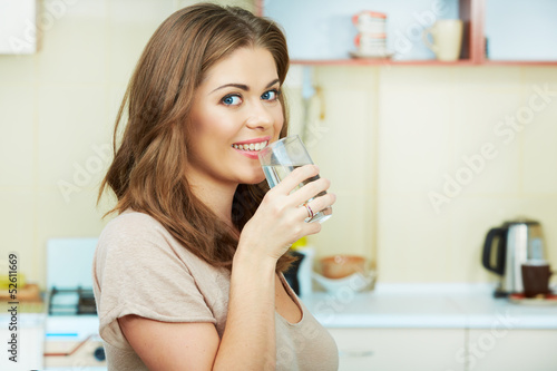 Woman with water glass