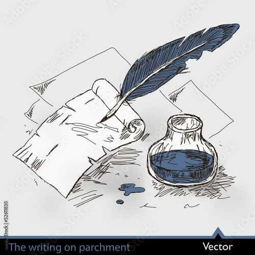 The writing on parchment