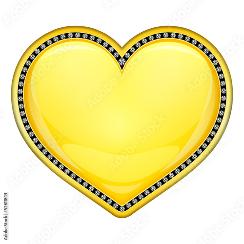 Golden heart with diamonds