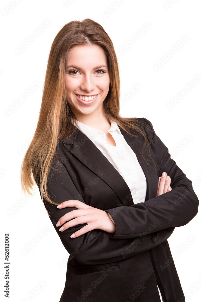 Successful business woman looking confident and smiling Successful business woman looking confident and smiling