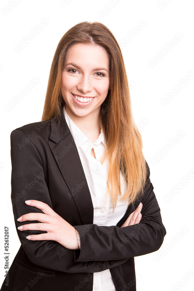 Successful business woman looking confident and smiling Successful business woman looking confident and smiling