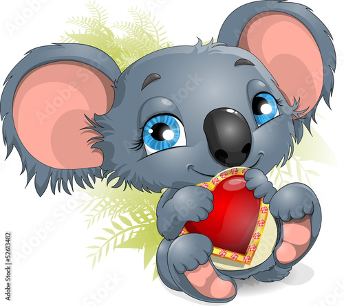 koala and heart
