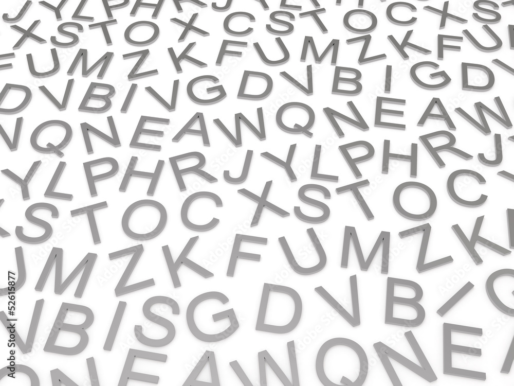 letters of the English alphabet. letters of the English alphabet.