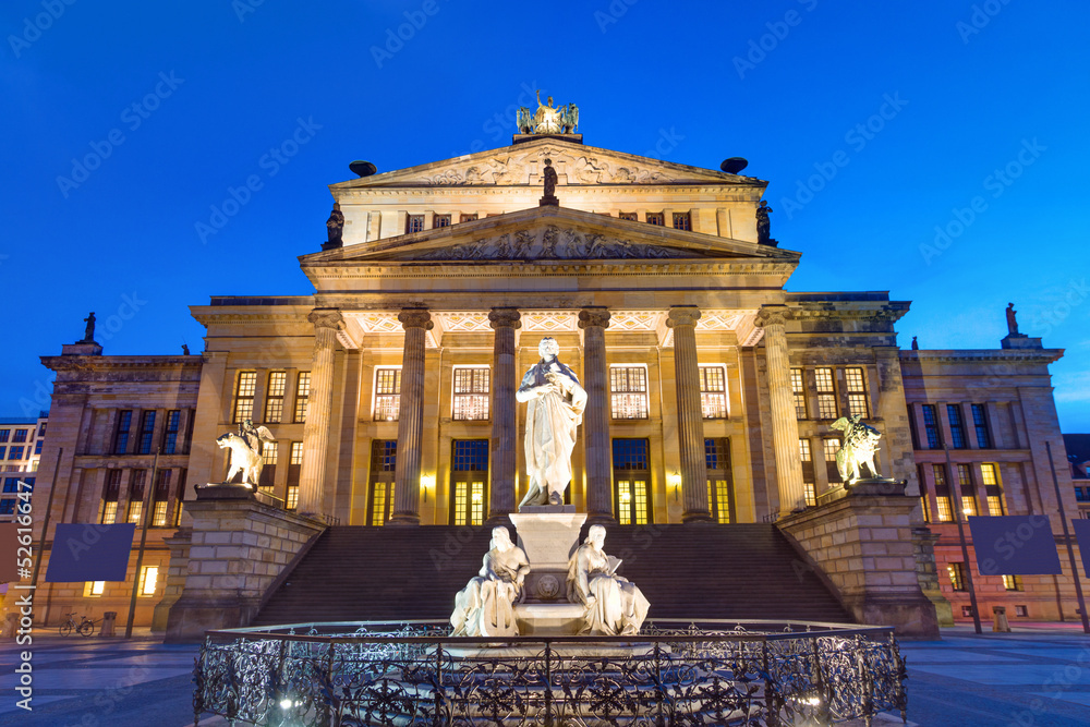 Fototapeta premium The Concert hall at the Gendarmenmarkt in Berlin at night