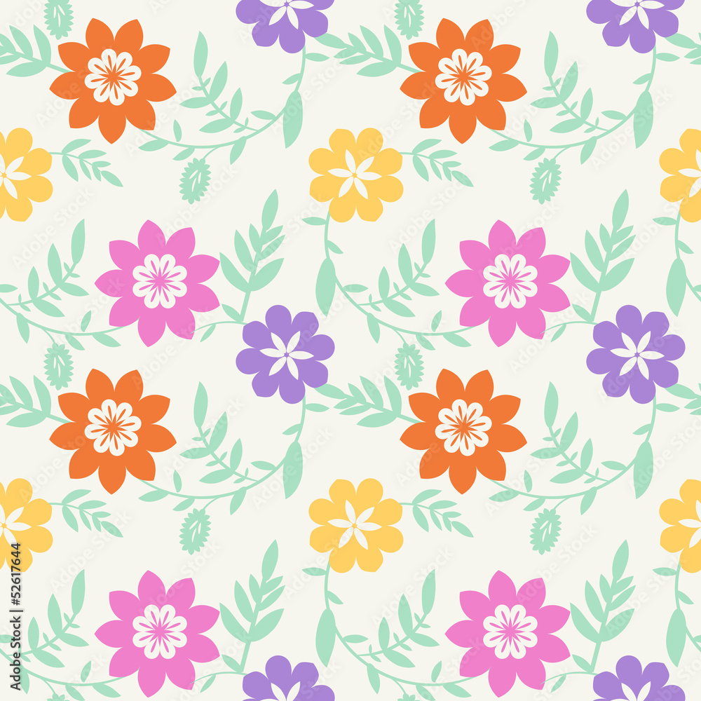 Multicolored floral pattern