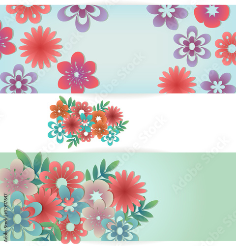 Banners with floral decoration