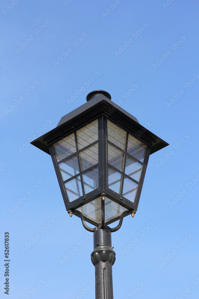 street lamp against the background of blue sky