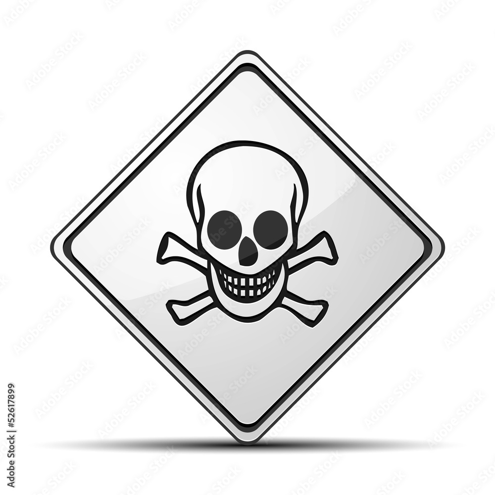 Skull hazard sign