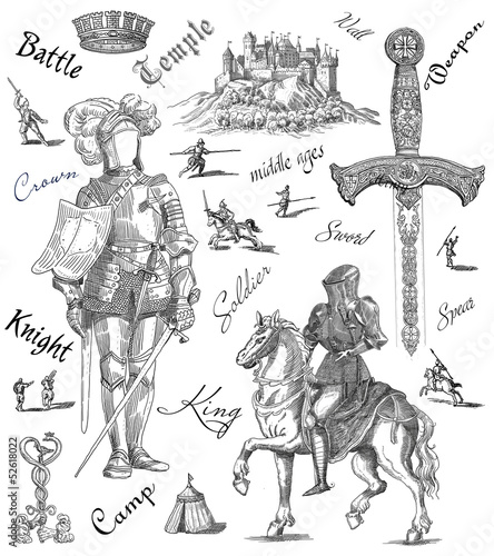 Old knight illustration photo