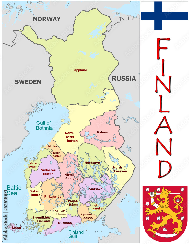 Finland Europe national emblem map symbol motto