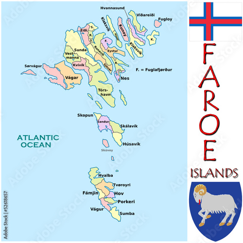 Faroe Islands Europe national emblem map symbol motto