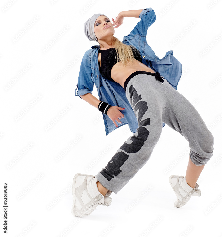 modern style dancer posing on studio background modern style dancer posing on studio background