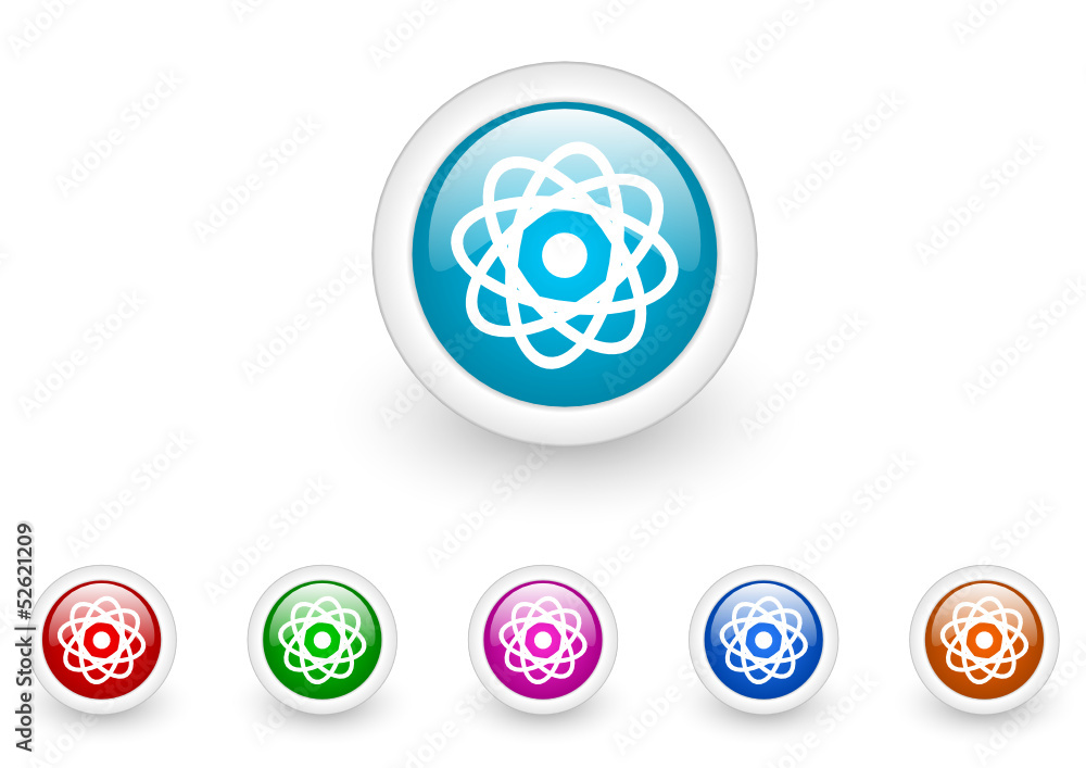 atom vector glossy internet icons set on white background atom vector glossy internet icons set on white background