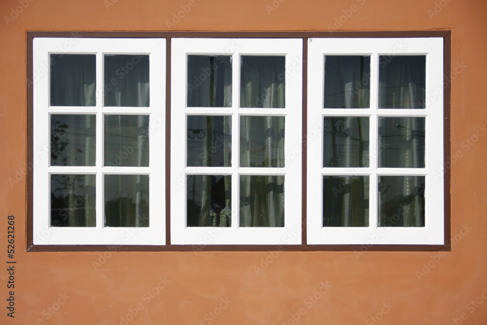 Three white panel front of house Three white panel front of house