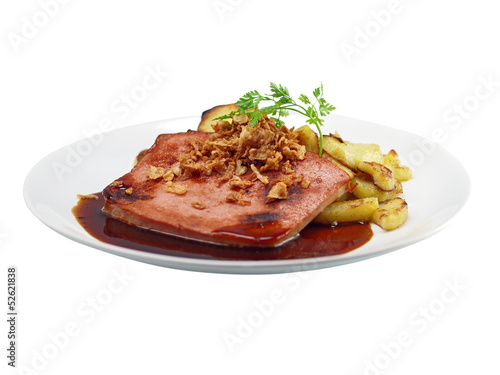 leberkäse mit bratkartoffeln photo