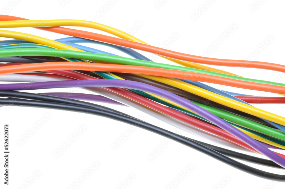 Electrical cables isolated on white background Electrical cables isolated on white background