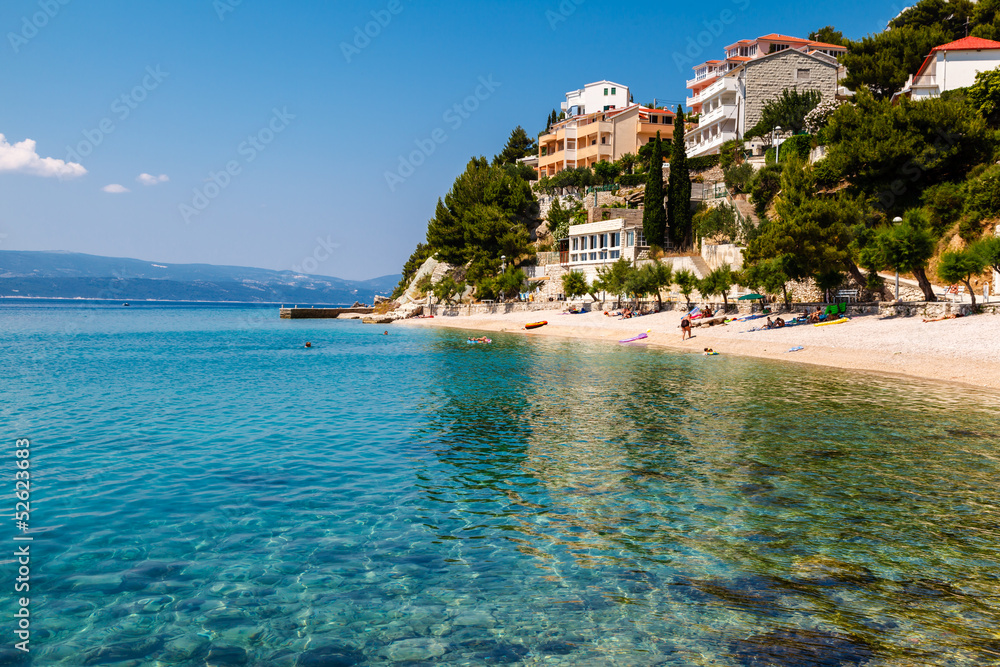 Beautiful Adriatic Beach and Lagoon with Turquoise Water near Sp