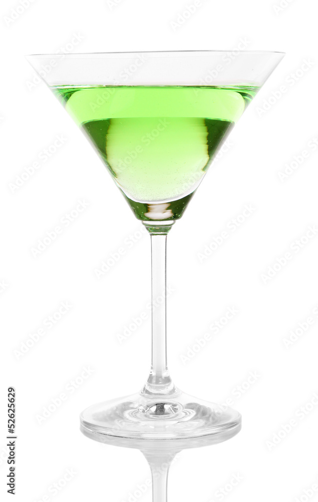 Green cocktail isolated on white