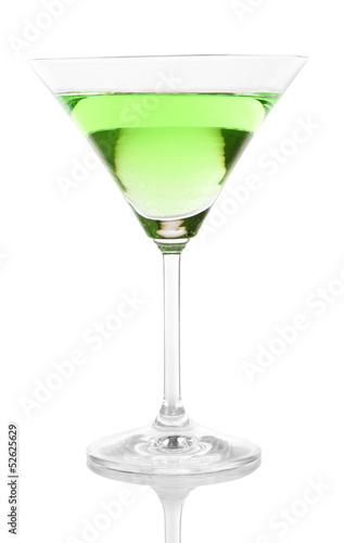 Green cocktail isolated on white