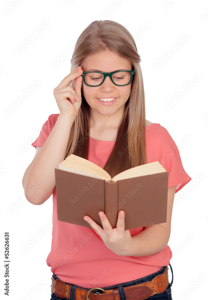 College student reading a book College student reading a book