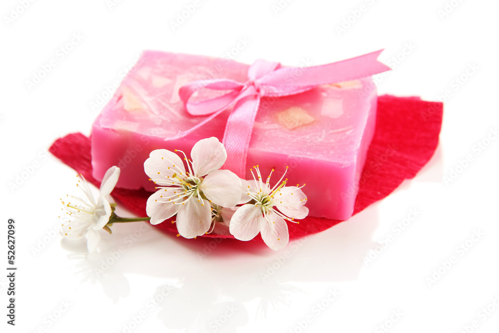 Natural handmade soap, isolated on white Natural handmade soap, isolated on white