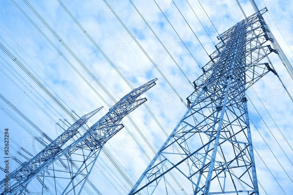 The power transmission towers of sky background The power transmission towers of sky background