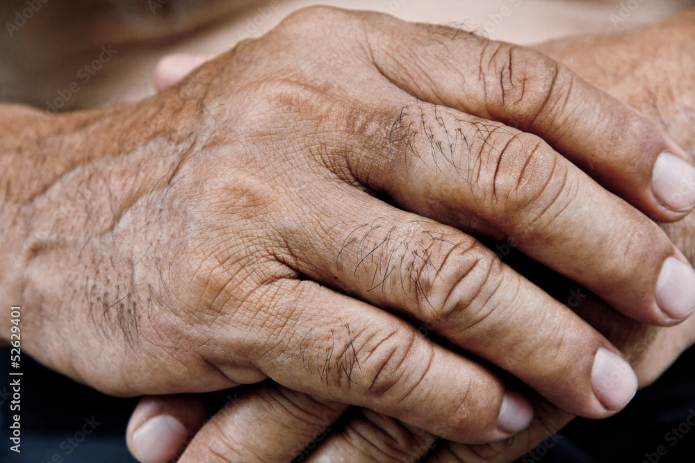 Fototapeta premium old man hand