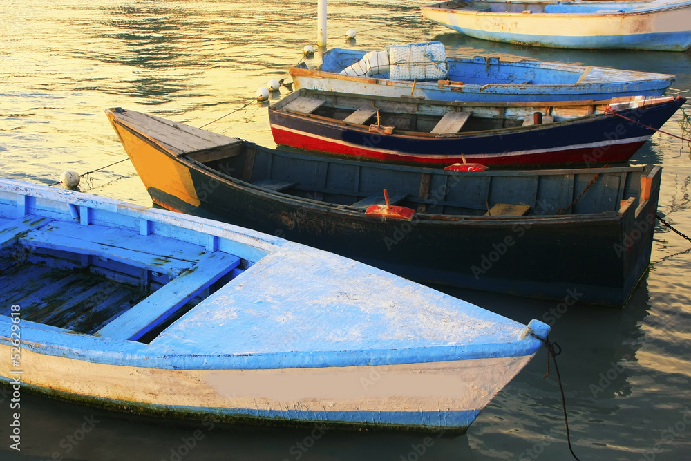 Old fishing boats, Boca Chica bay Old fishing boats, Boca Chica bay