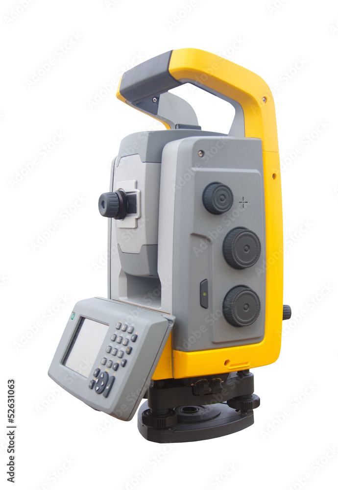 Fototapeta premium The total station , The geodetic and topography measuring tool