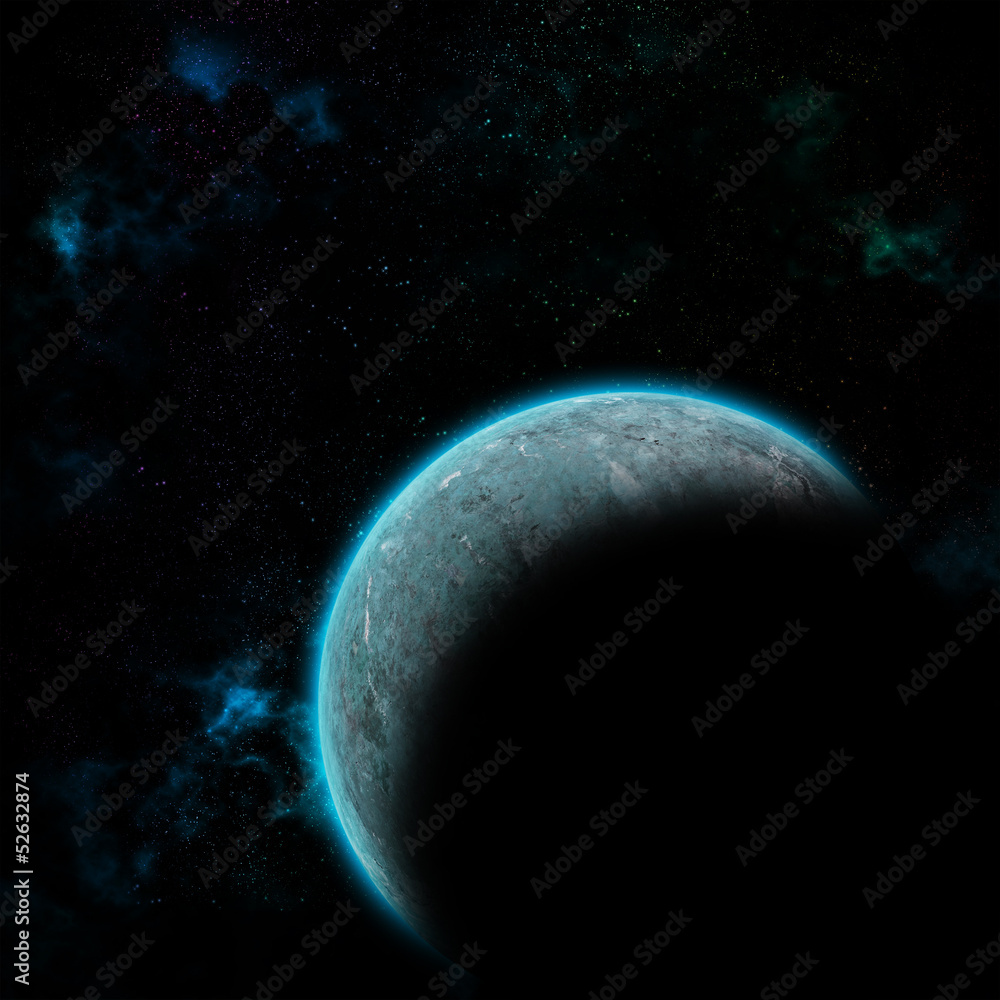 Space planet in galaxy