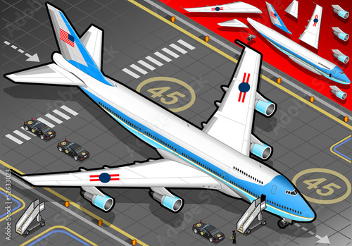 Isometric Air Force One in Front View