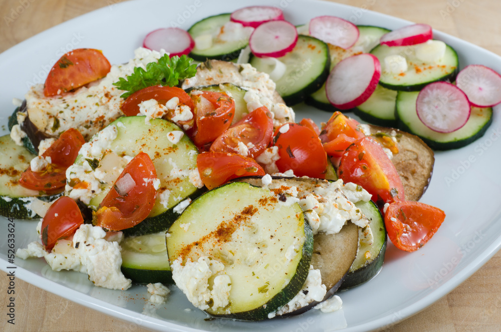 Assorted vegetables with cheese oven grilled Assorted vegetables with cheese oven grilled