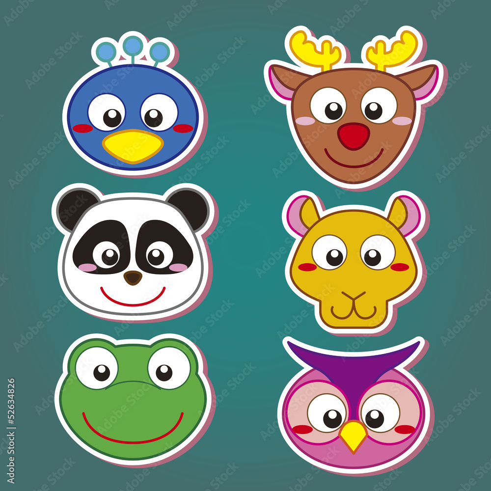 Fototapeta premium cute animal head icon