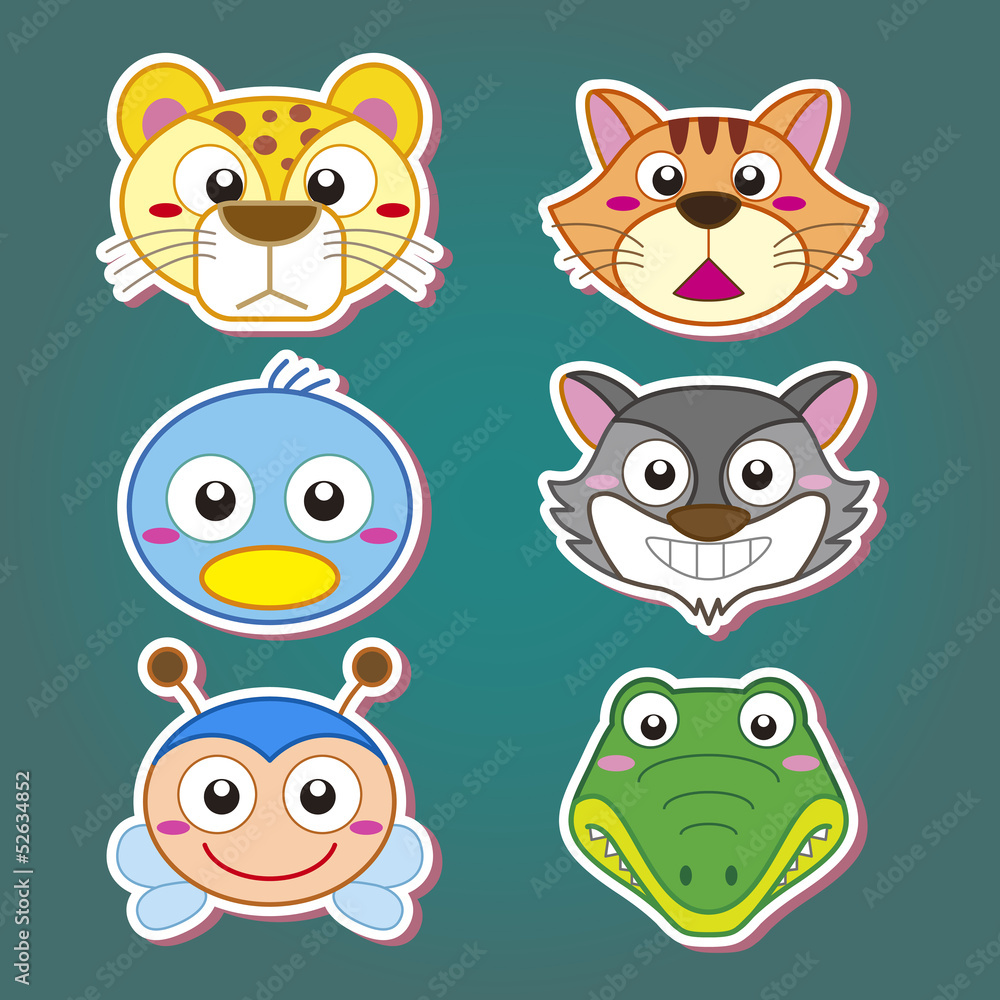 Fototapeta premium cute animal head icon