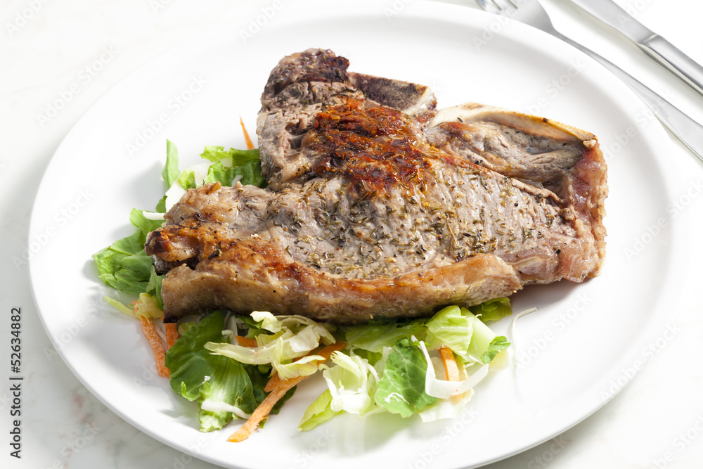 grilled T-bone steak