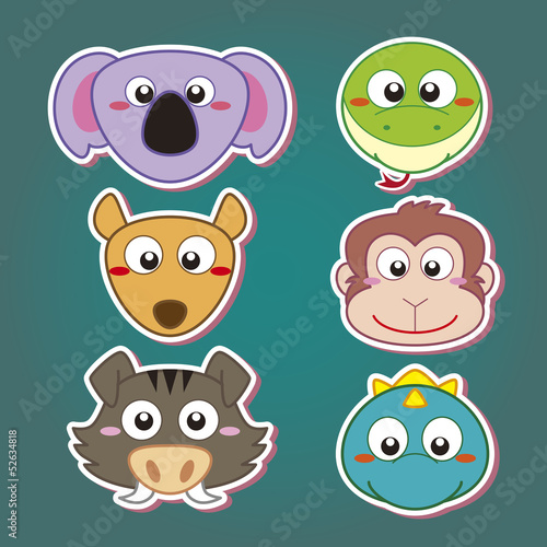 Photography cute animal head icon