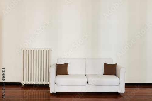 interior home, comfortable white sofa