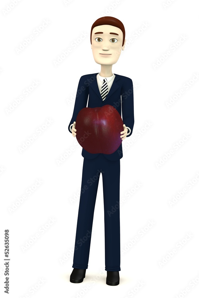 3d render of cartoon character with nectarine 3d render of cartoon character with nectarine