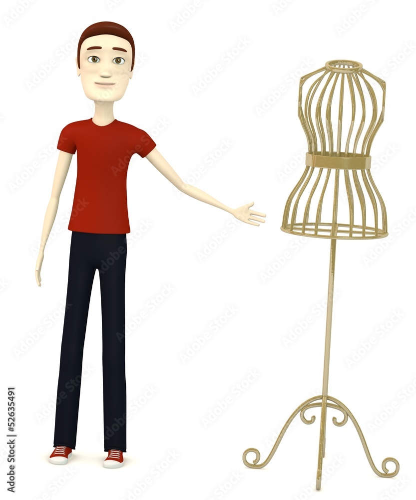 3d render of cartoon character with shop dummy 3d render of cartoon character with shop dummy