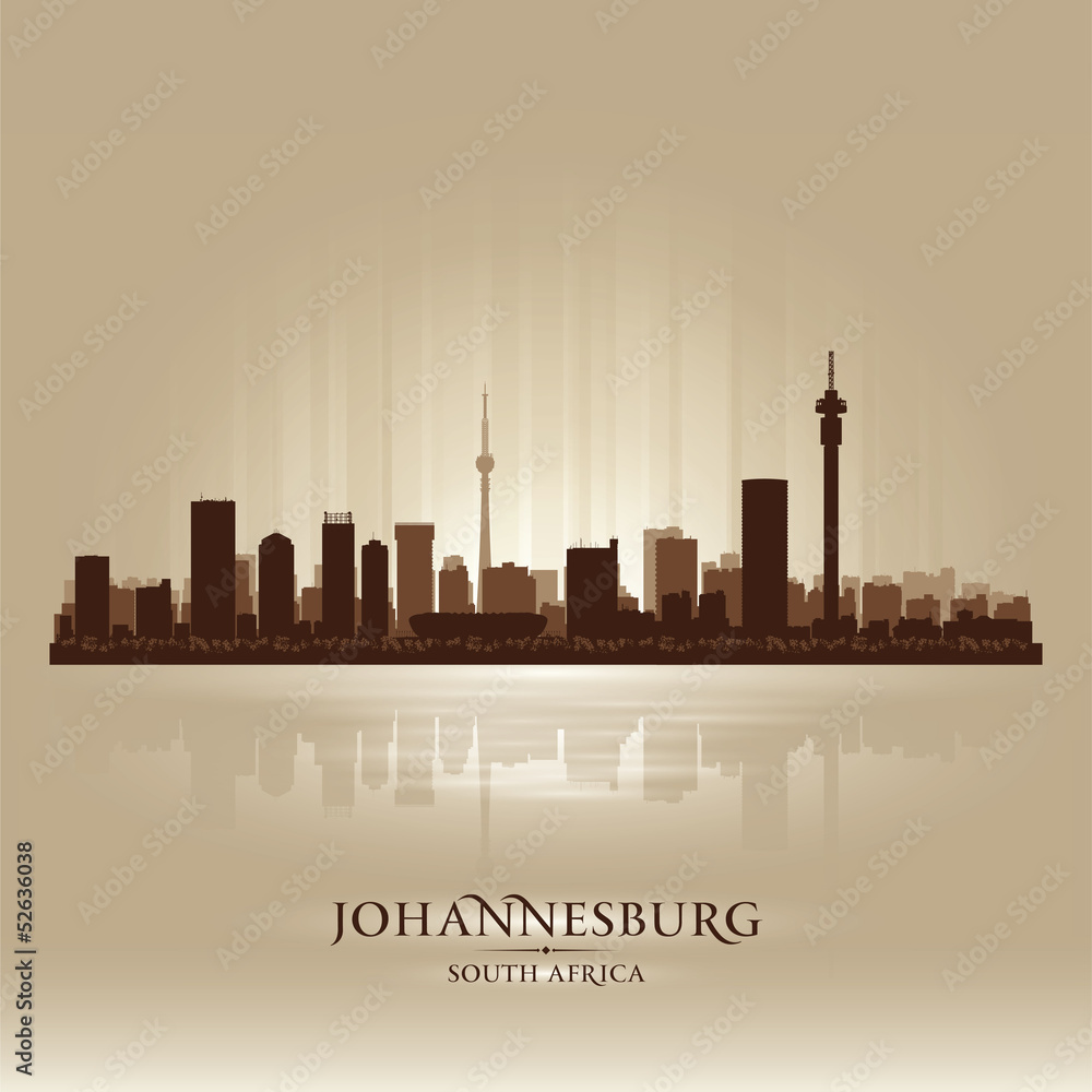 Fototapeta premium Sylwetka panoramę miasta Johannesburg RPA