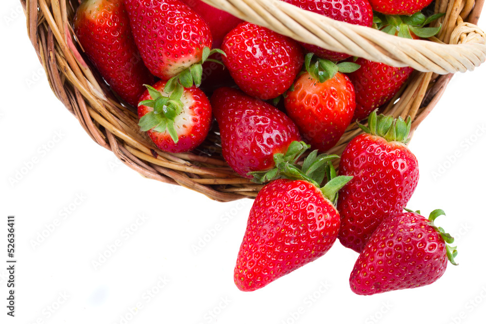 red strawberry in basket red strawberry in basket
