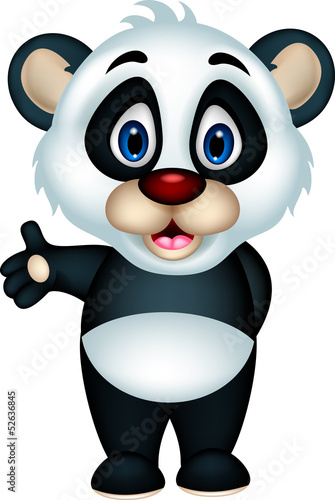 Fototapeta Naklejka Na Ścianę i Meble -  vector illustration of cute panda cartoon posing